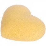 Губка (мочалка) для лица живительная желтая - сердце (куркума) Sponge Face heart yellow