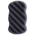 Волнистая мочалка для лица и тела для пилинга черная (конжак с бамбуковой золой) Sponge wave black