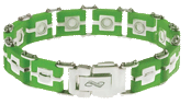 Силиконово-металлический браслет мужской ПроЛайф зеленый ProLife for men Green